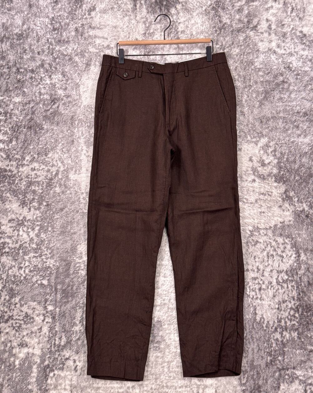 Bonobos Dress Pants 32 x 30 Mens Brown 100% Italian Linen Trouser